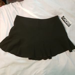 XOXO Signature black ruffle mini skirt